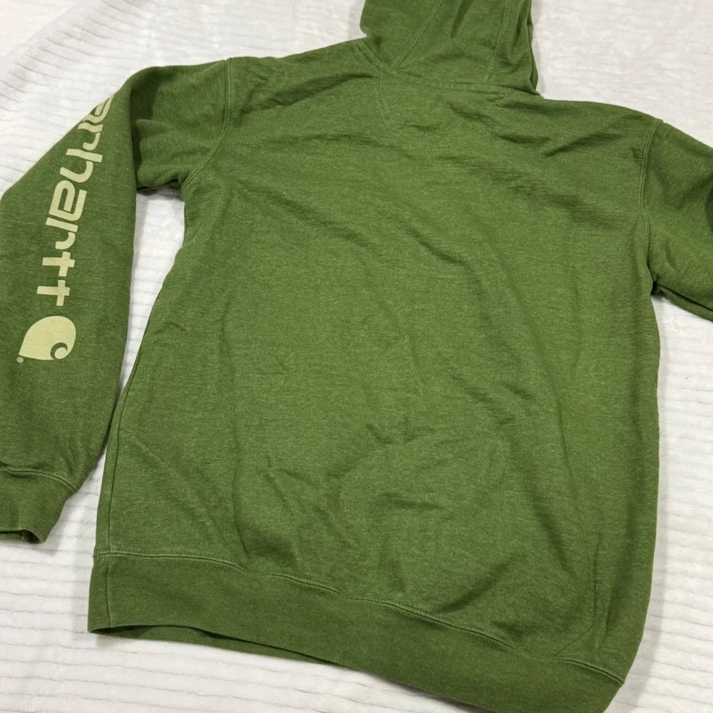 Carhartt Loose Fit Green Graphic Sleeve Hoodie Sweatshirt TS0288-M Small - Picture 8 of 8